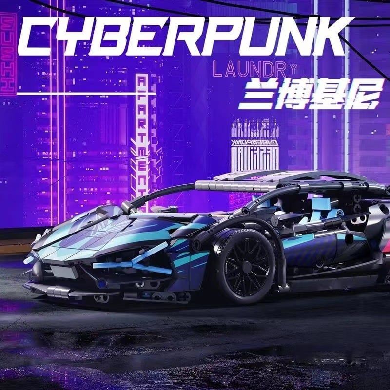  Mô hình xe ô tô lắp ghép Lamborghini CyberPunk galaxy 1314pcs tỉ lệ 1:14 LG021 