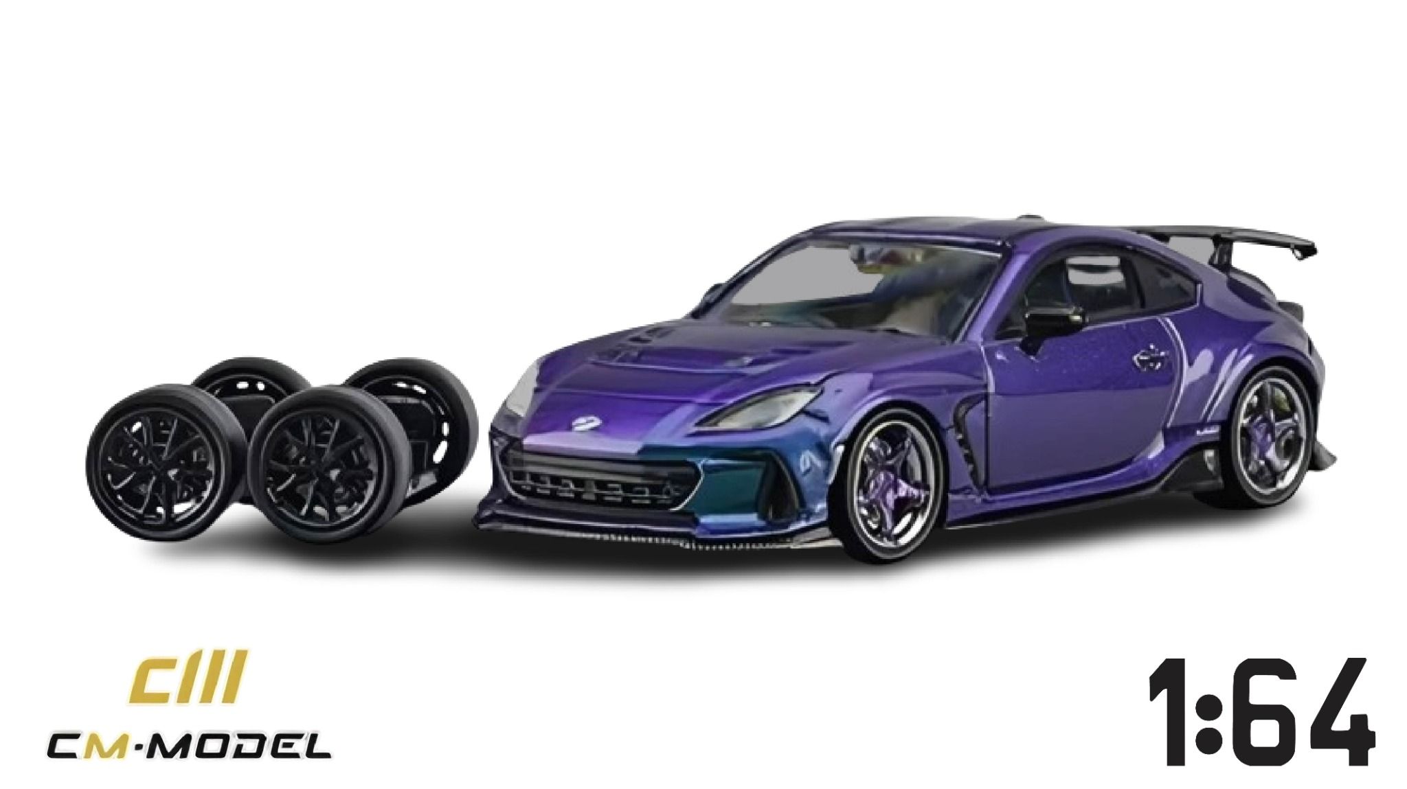 Mô hình xe Subaru BRZ Varis Widebody purple kèm bánh thay thế tỉ lệ 1:64 CM model CM64-BRZ-05