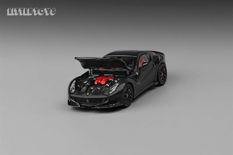Mô hình xe Ferrari F12 TDF full carbon version tỉ lệ 1:64 Little Toys OT64111