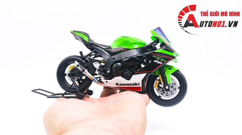 Mô hình xe cao cấp Kawasaki Ninja ZX-10R độ pô 1:12 Autono1 Welly D240B