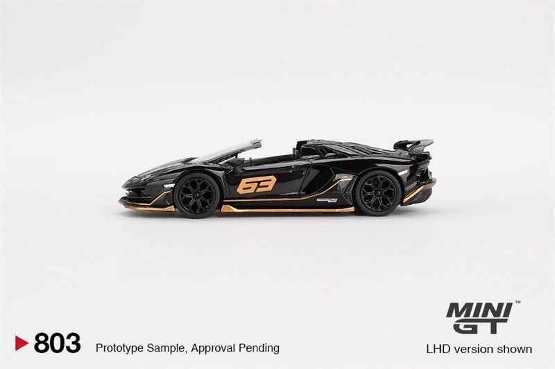 Mô hình xe Lamborghini Aventador SVJ 63 Roadster Nero Aldebaran card tỉ lệ 1:64 MiniGT MGT00803-BL