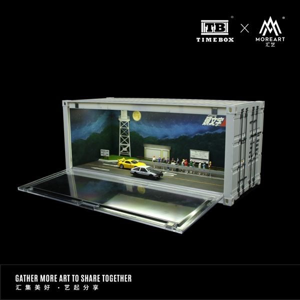 Hộp trưng bày container mô phỏng đường phố Initial D Container Scene Edition có đèn tỉ lệ 1:64 TimeBox TB400203