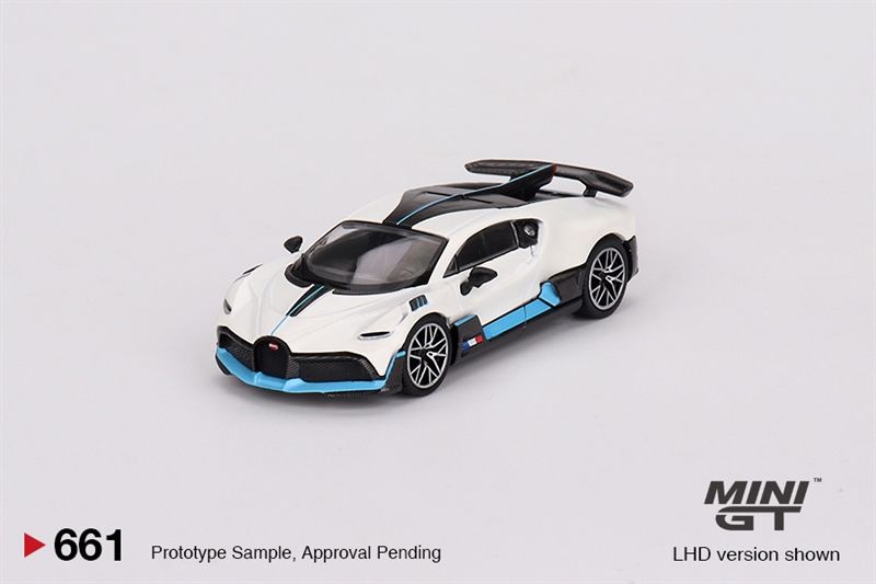 Mô hình xe Bugatti Divo White 2022 bản card tỉ lệ 1:64 MiniGT x Mijio MGT00661