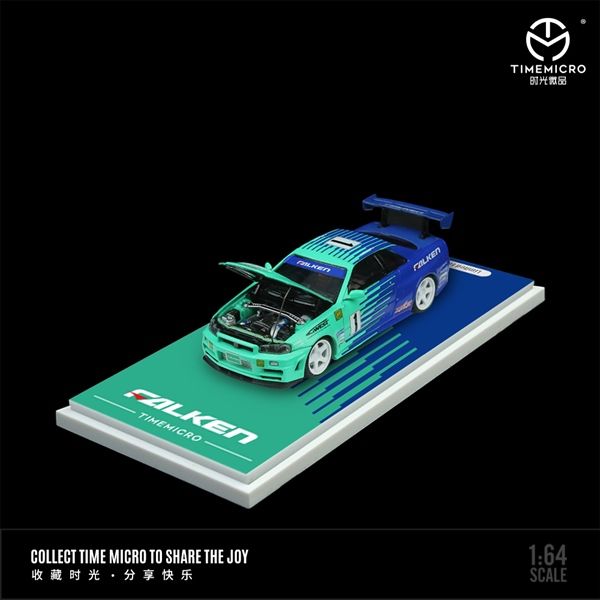 Mô hình xe Nissan GTR34 Falken tỉ lệ 1:64 Time Micro TM643427