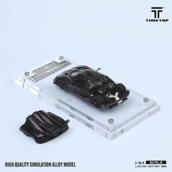 Mô hình xe Koenigsegg One:1 Carbon fiber purple line tỉ lệ 1:64 Time top TT644804