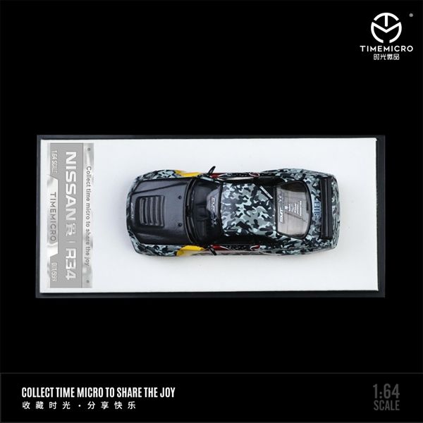 Mô hình xe Nissan GTR R34 carbon fiber Red bull mở được capo tỉ lệ 1:64 Time microTM643434