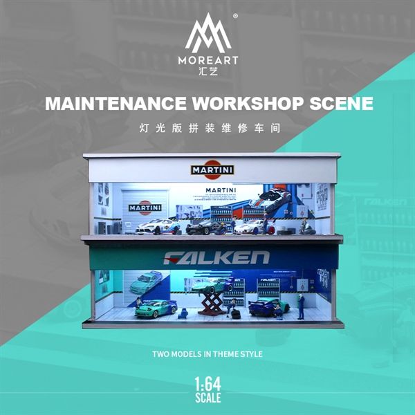 Hộp trưng bày mica mô phỏng Workshop MARTINI kích thước 30x13.3x10cm tỉ lệ 1:64 MoreArt MO914101