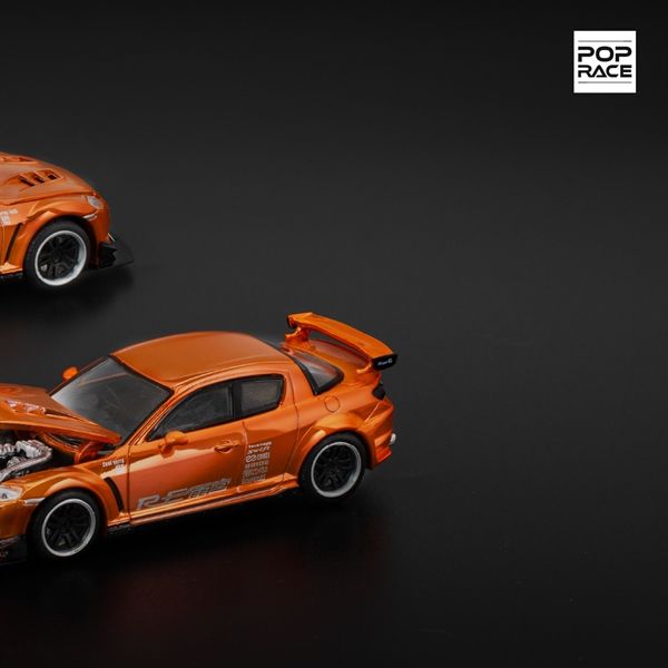 Mô hình xe Mazda Rx-8 Re-Amemiya Chrome Orange tỉ lệ 1:64 PopRace PR640281