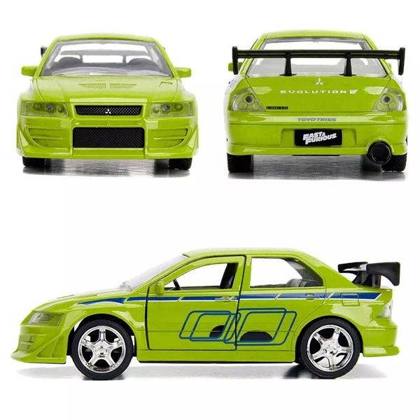 Mô hình xe Mitsubishi Lancer EVO VII (Green) Brian's Fast & Furious tỉ lệ 1:32 Jada 24075