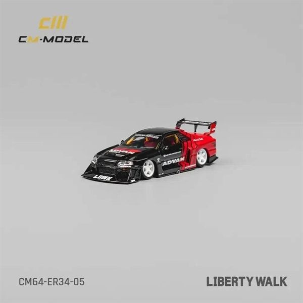 Mô hình xe Nissan ER34 LBWK có bánh thay thế tỉ lệ 1:64 CM model