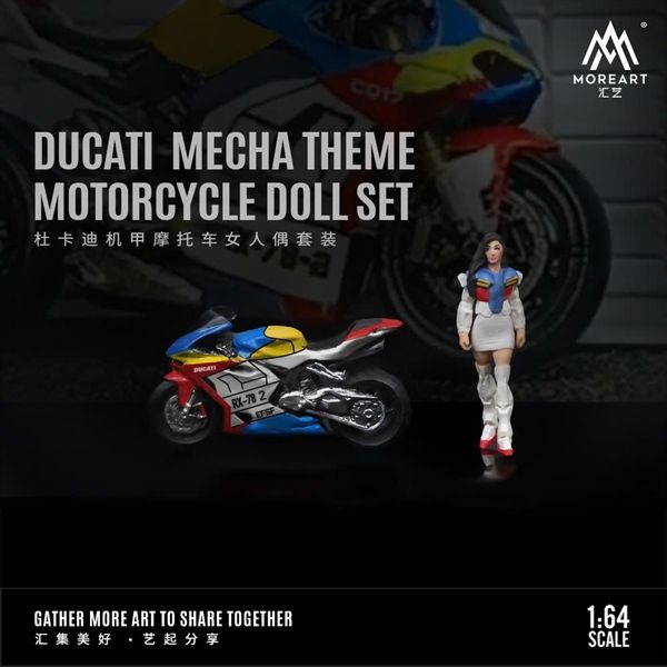 Mô hình nhân vật và mô tô Ducati Mech Motorcycle Gundam Women's figure Set tỉ lệ 1:64 modernart More art MO222096