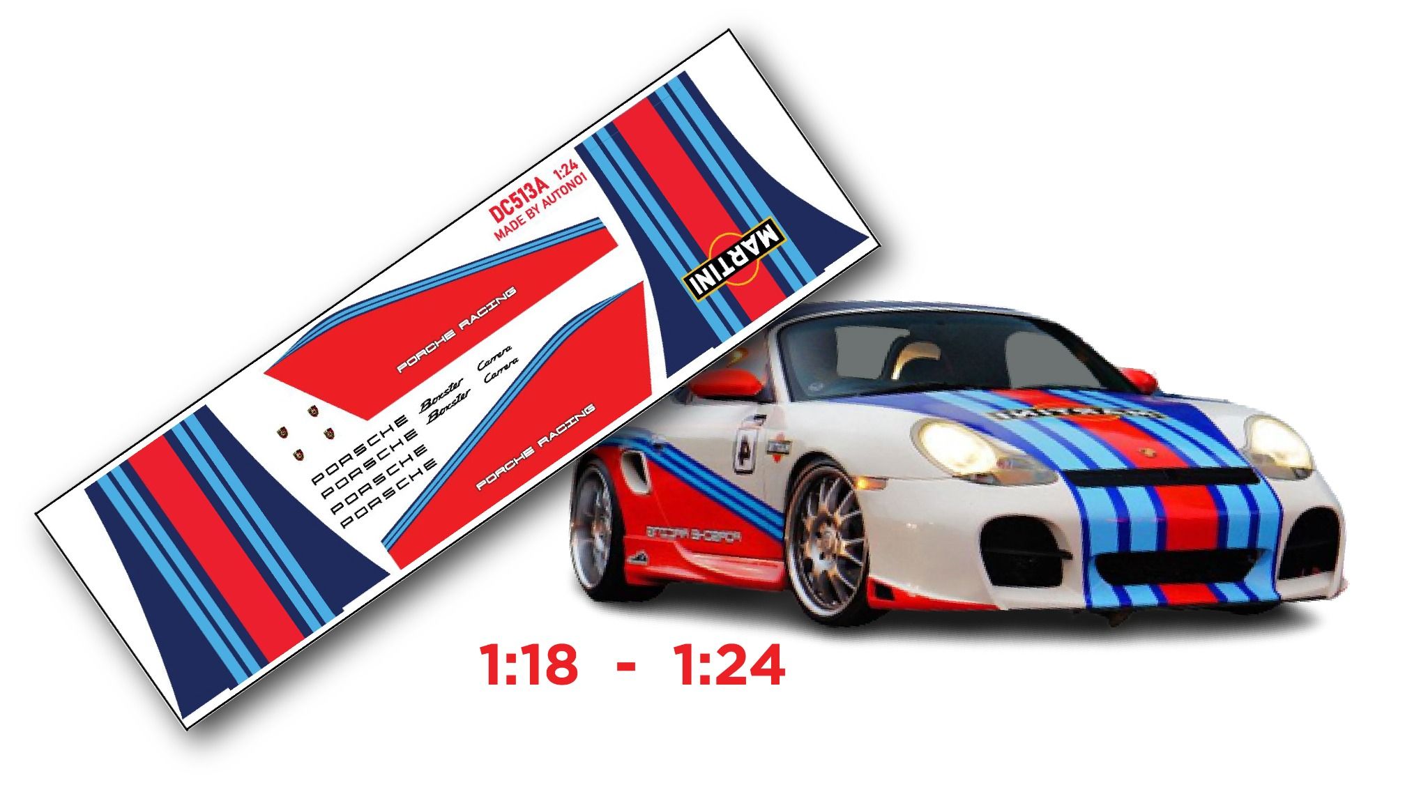 Decal nước độ Martini cho Porsche Boxster - CaRRera DC513