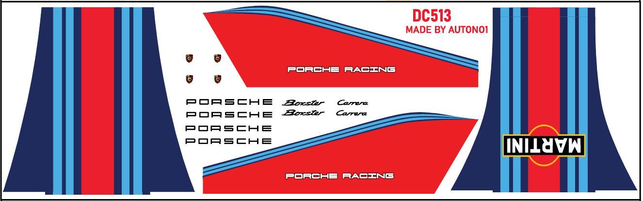 Decal nước độ Martini cho Porsche Boxster - CaRRera DC513