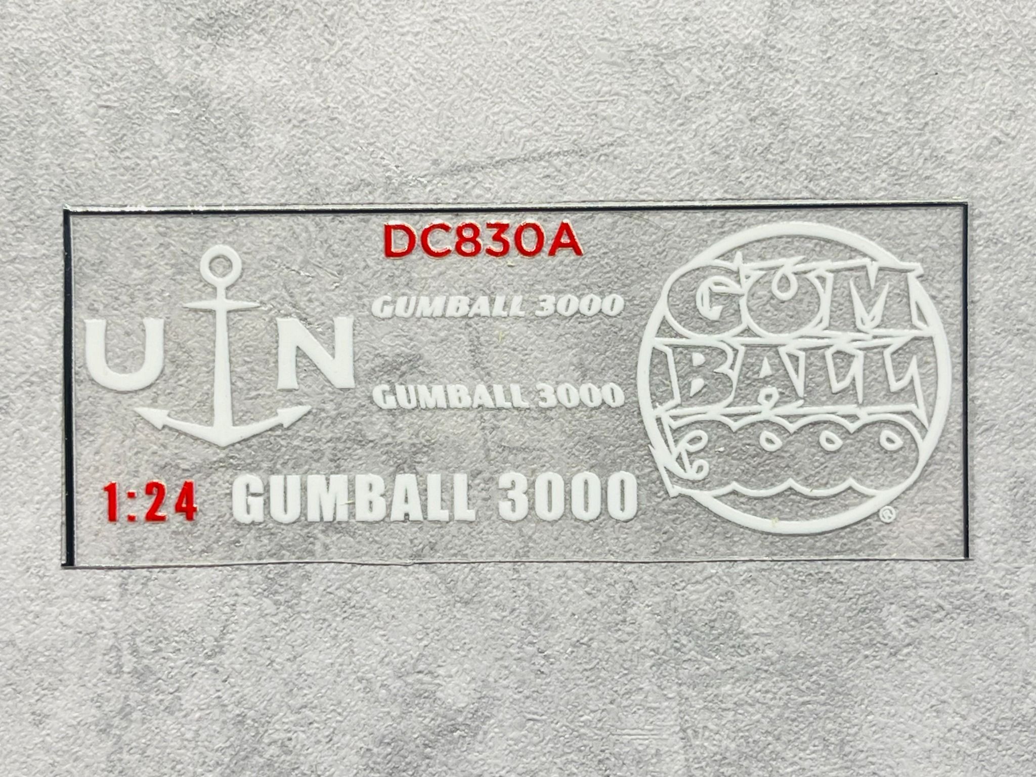 Decal UV sự kiện Gumball 3000 cho mô hình ô tô tỉ lệ 1:24 dán tất cả nền màu Autono1 DC830