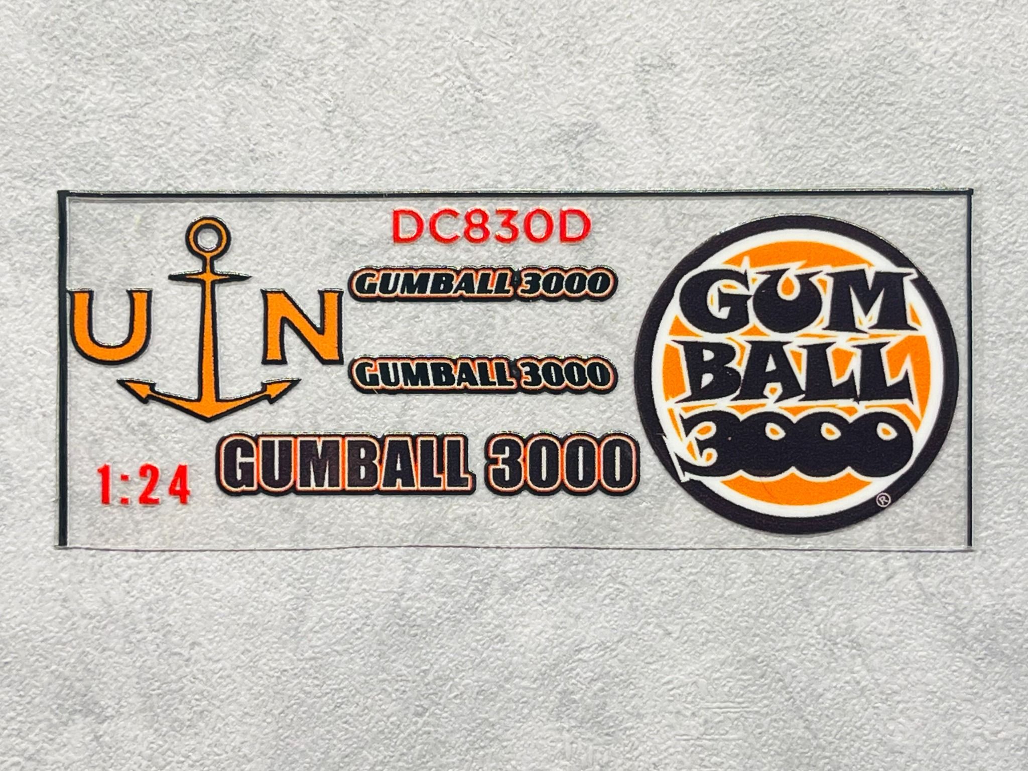 Decal UV sự kiện Gumball 3000 cho mô hình ô tô tỉ lệ 1:24 dán tất cả nền màu Autono1 DC830