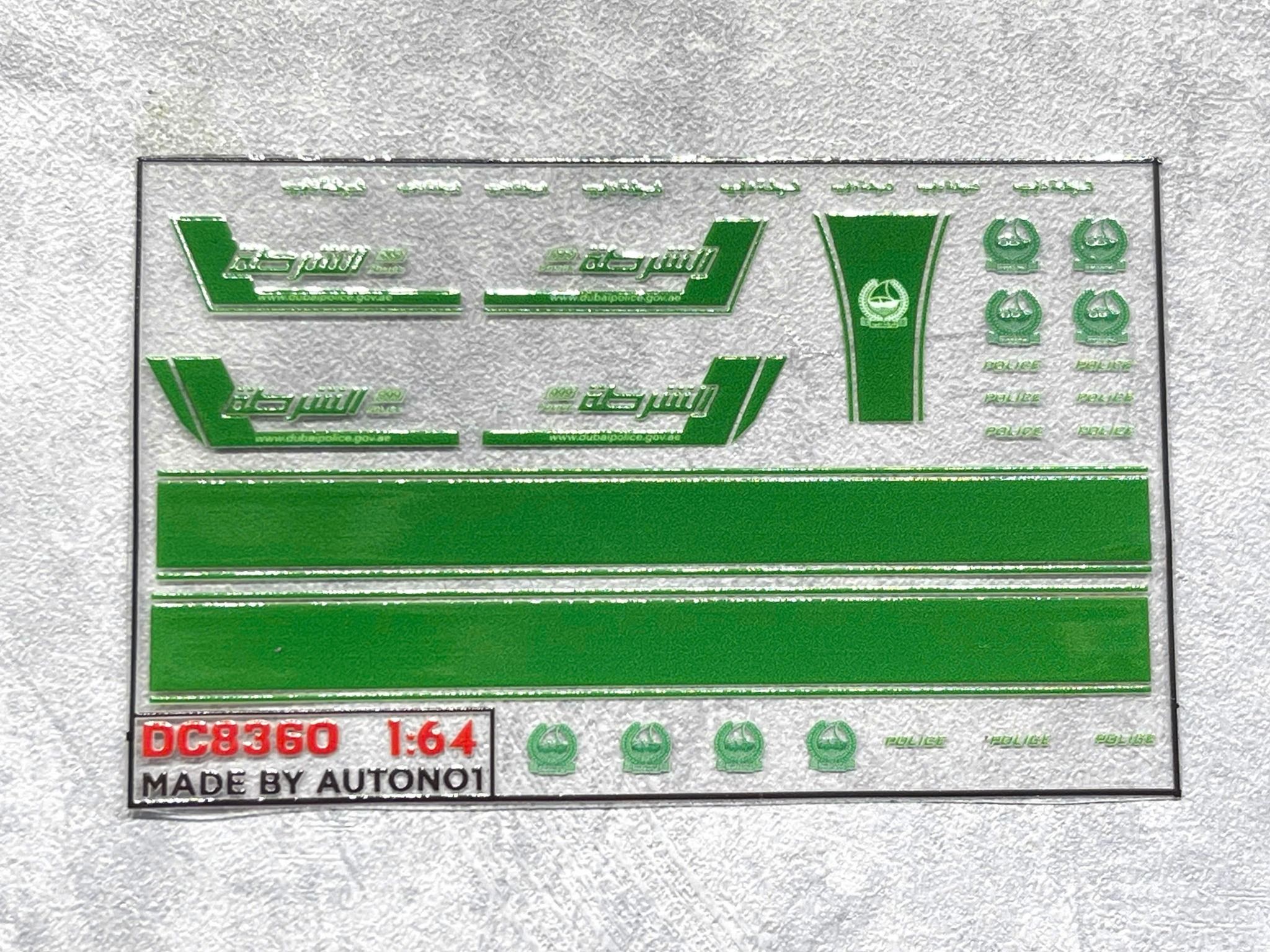 Decal UV hãng - hoạt hình cho mô hình tỉ lệ 1:64 dán tất cả nền màu Autono1 DC836