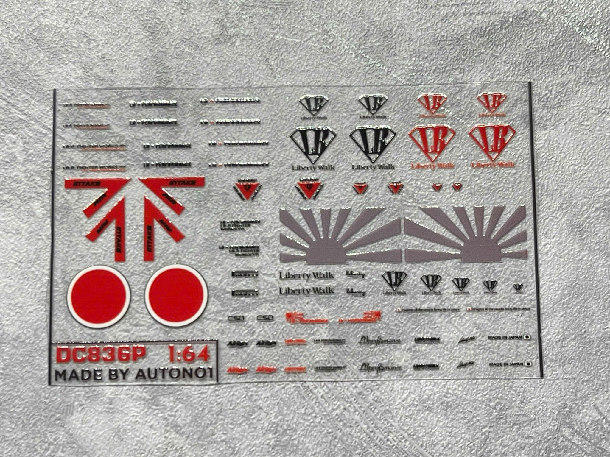 Decal UV hãng - hoạt hình cho mô hình tỉ lệ 1:64 dán tất cả nền màu Autono1 DC836