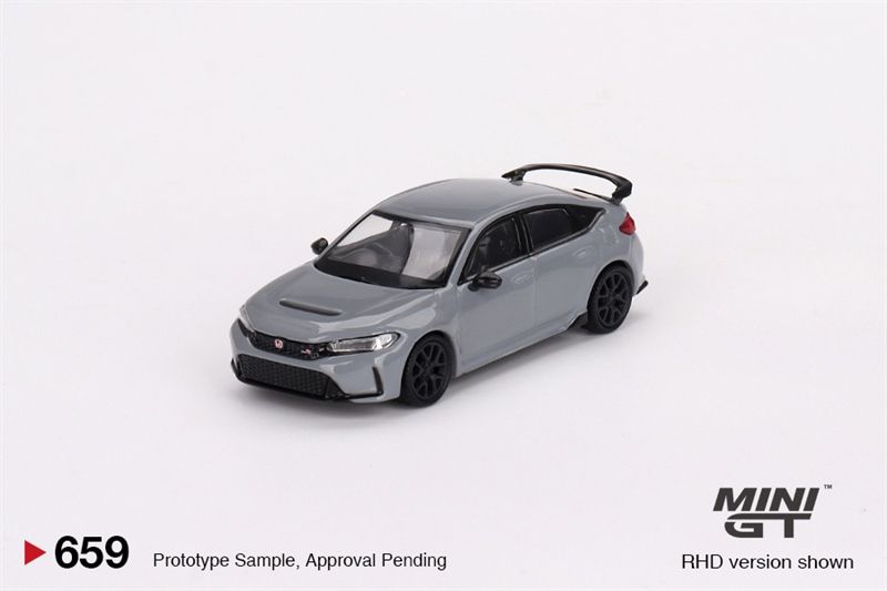 Mô hình xe Honda Civic Type R Sonic Gray Pearl 2023 tỉ lệ 1:64 MiniGT MGT00659