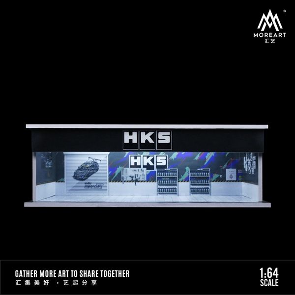 Hộp trưng bày mica mô phỏng Workshop HKS kích thước 30x13.3x10cm tỉ lệ 1:64 MoreArt MO914105