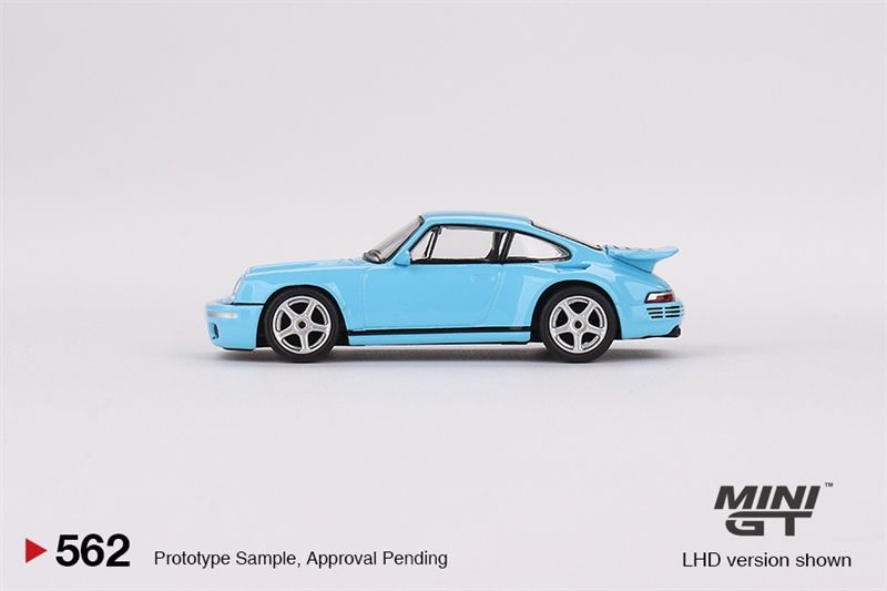 Mô hình xe Porsche RUF CTR Anniversary Bayrisch Himmelblau tỉ lệ 1:64 MiniGT