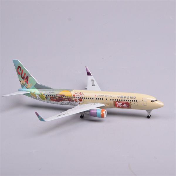 Mô hình máy bay China United CUA Boeing B737-800 có bánh xe kích thước 20cm MB20121
