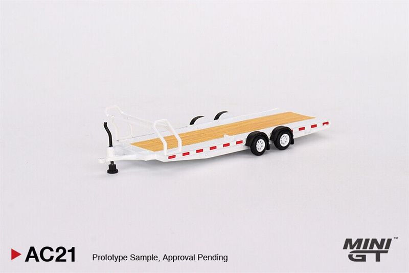 Mô hình phụ kiện rơ móc kéo xe Car Hauler Trailer White tỉ lệ 1:64 MiniGT MGTAC21