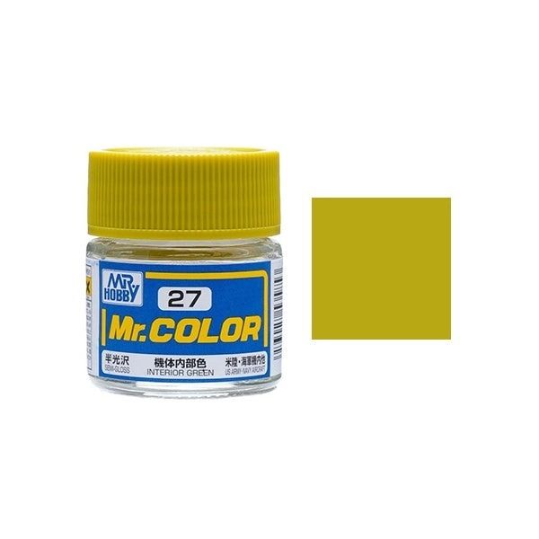 Lacquer C27 Interior Green sơn mô hình màu xanh nội thất 10ml Mr.Hobby C27