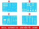  Decal nước hãng xe dán mọi nền màu mô tô tỉ lệ 1:12 Autono1 DC555a 