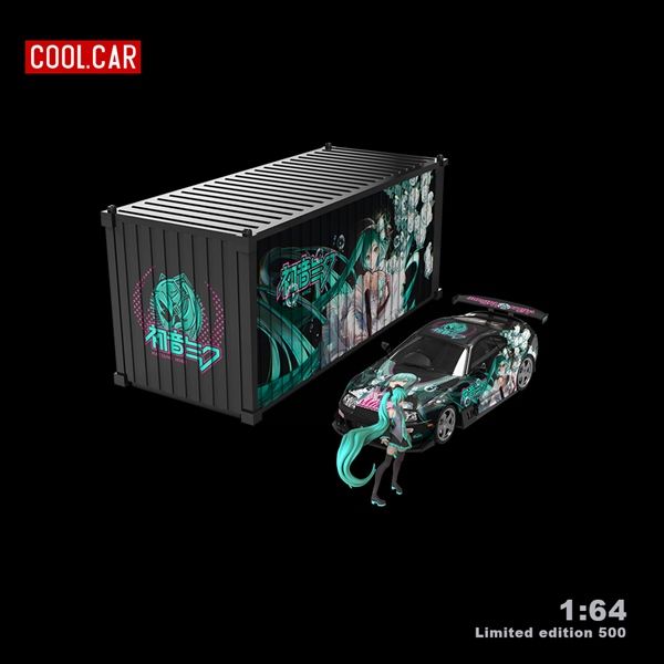 Mô hình xe Toyota Supra A80Z Hatsune Miku Mint black tỉ lệ 1:64 Coolcar CC644439