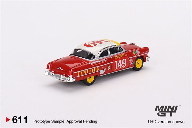 Mô hình xe ô tô Lincoln Capri 1954 Carrera Panamericana Class Winner #149 tỉ lệ 1:64 MiniGT
