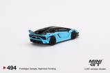  Mô hình xe Lamborghini Aventador GT EVO Baby Blue LB-Silhouette WORKS tỉ lệ 1:64 MiniGT 