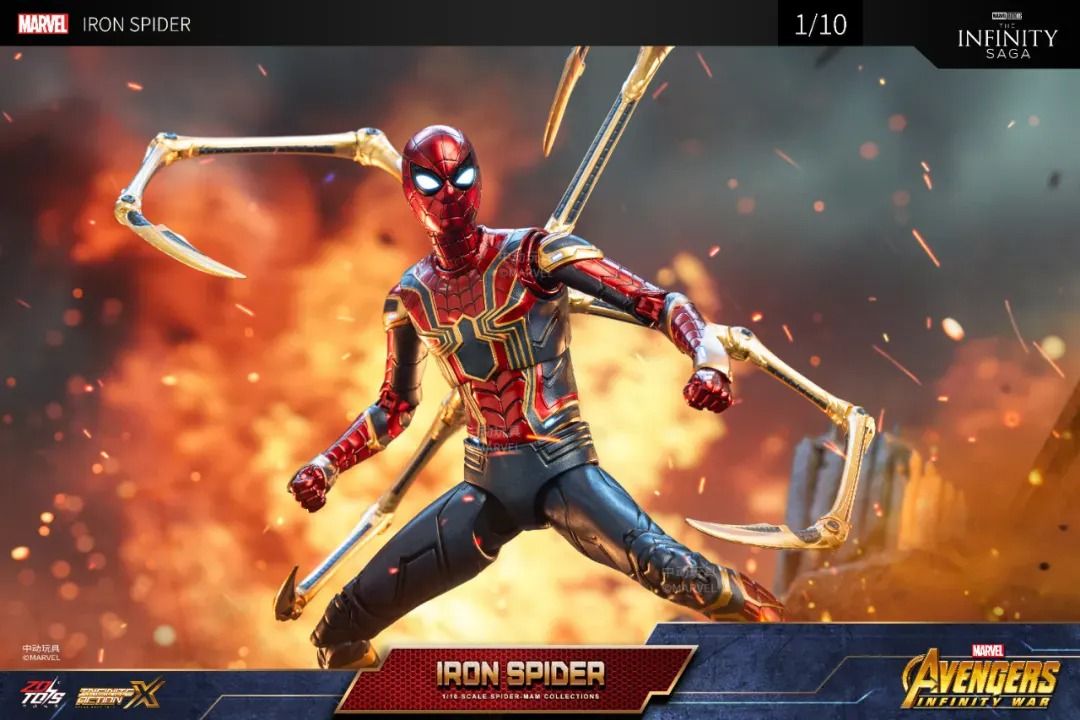 Mô hình nhân vật Marvel người nhện Iron Spider SHF Infinity War tỉ lệ 1:10 18CM ZD Toys FG276