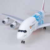  Mô hình máy bay Emirates Expo 2020 Airbus A380 47cm có đèn led tự động theo tiếng vỗ tay hoặc chạm MB47063 