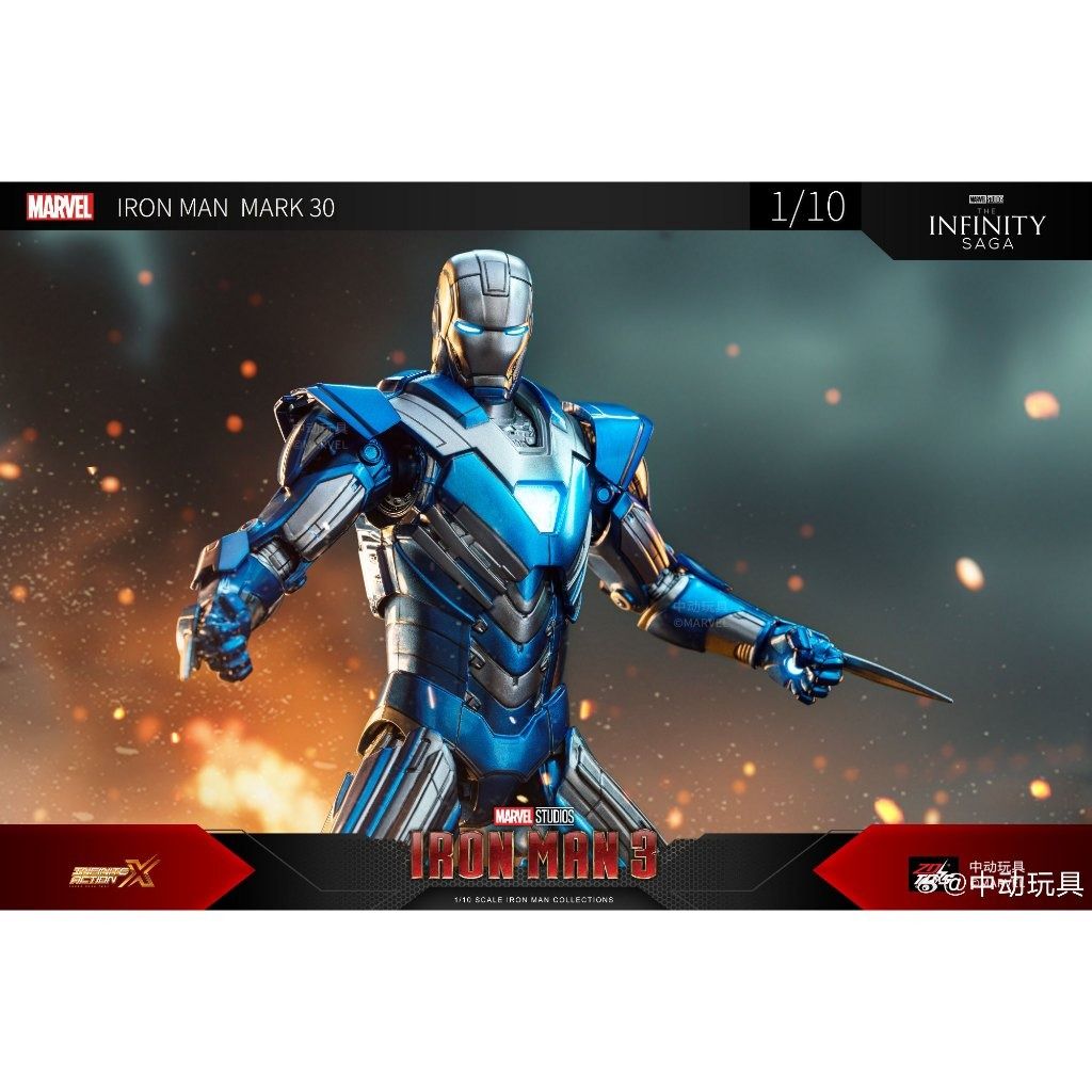 Mô hình nhân vật Marvel Iron man người sắt Mark 30 MK30 SHF Iron man 3 tỉ lệ 1:10 18CM ZD Toys FG262