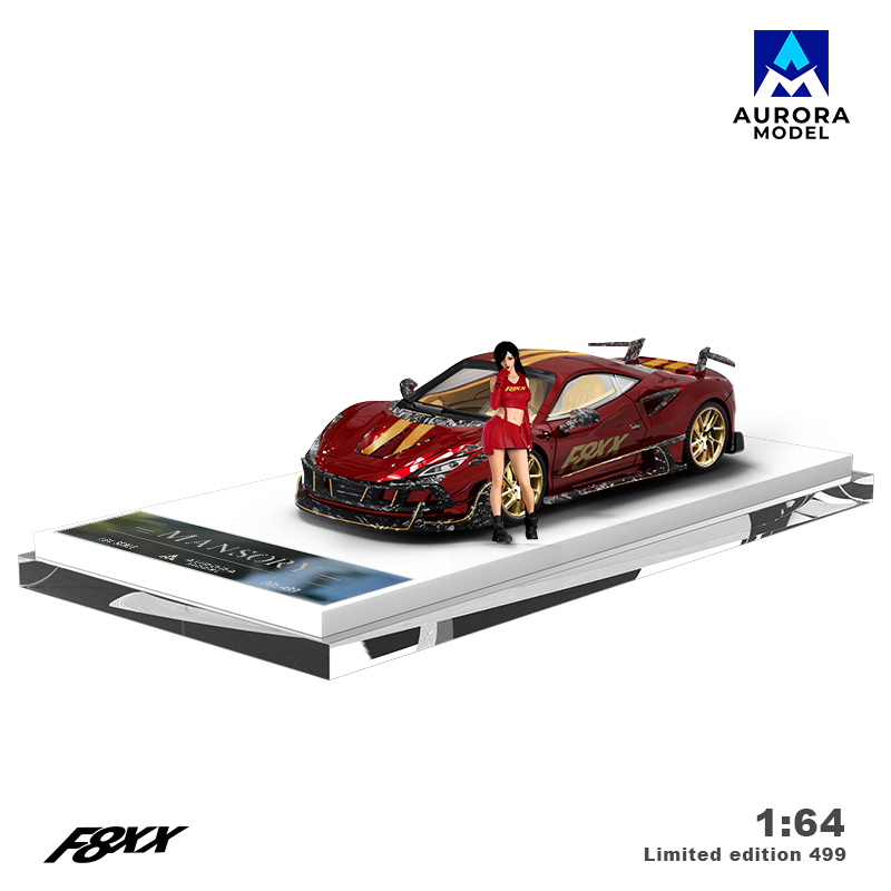 Mô hình xe Ferrari F8 Tributo Mansory F8XX Red tỉ lệ 1:64 Aurora Model AM646508
