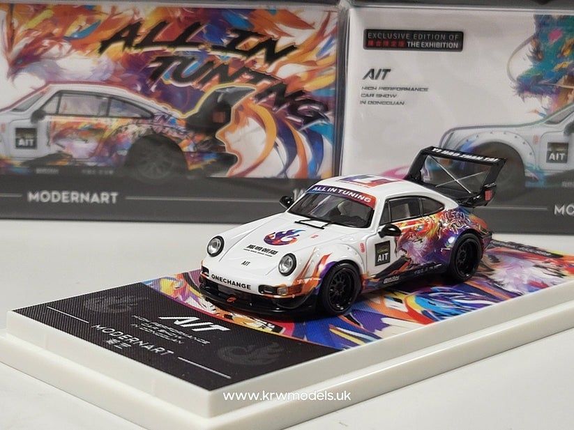 Mô hình xe Porsche 964 RWB Rauht Welt 10th Anniversary high tail Phoenix tỉ lệ 1:64 Modern art More Art MD640869
