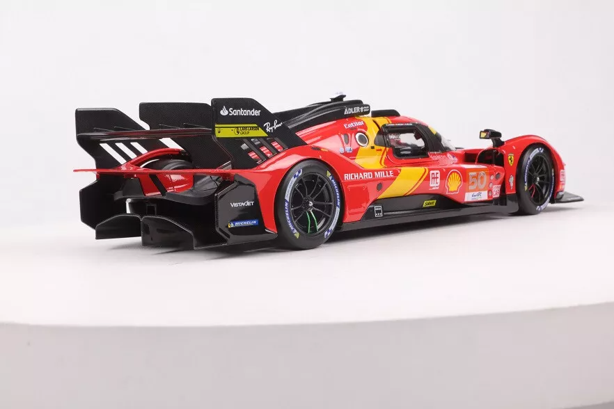 Mô hình xe Ferrari 499P 3.0L turbo V6 team Ferrari Corse #50 - #51 24h Le Mans 2023 18-16301 (#50) tỉ lệ 1:18 Bburago OT374