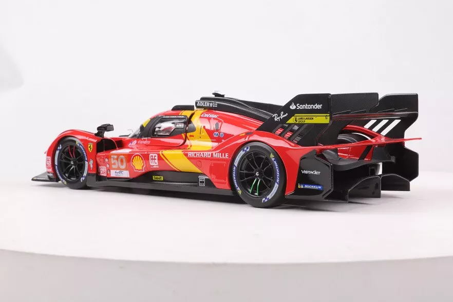Mô hình xe Ferrari 499P 3.0L turbo V6 team Ferrari Corse #50 - #51 24h Le Mans 2023 18-16301 (#50) tỉ lệ 1:18 Bburago OT374