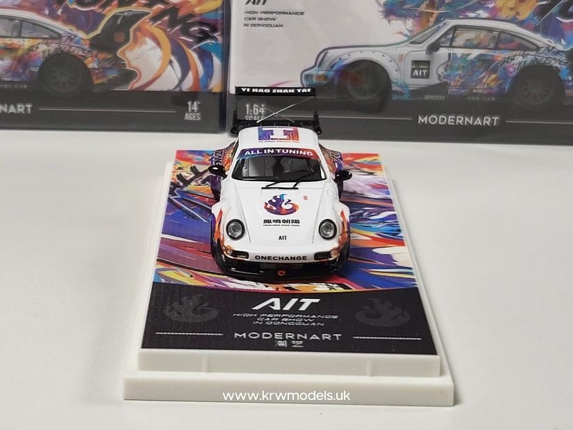 Mô hình xe Porsche 964 RWB Rauht Welt 10th Anniversary high tail Phoenix tỉ lệ 1:64 Modern art More Art MD640869