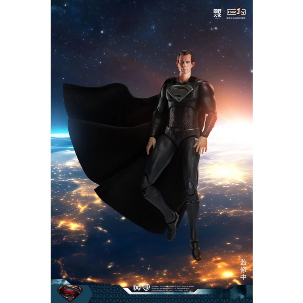 Mô hình nhân vật DC Justice League Black Superman ver Zack Snyder tỉ lệ 1:9 19CM FondJoy FG280