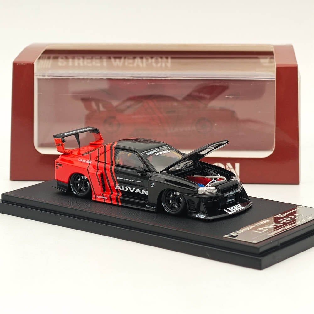 Mô hình xe Nissan Super Silhouette ER34 LBWK Advan racing Special Limited Edition 499pcs tỉ lệ 1:64 Street weapon OT64078