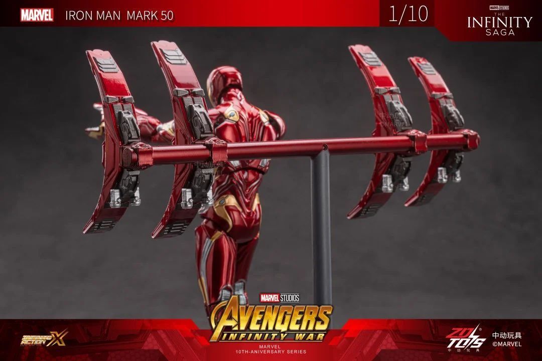 Mô hình nhân vật Marvel Iron man người sắt MK50 Mark L Avengers Infinite war có đèn + Funnel + đế + vũ khí SHF tỉ lệ 1:10 18CM ZD Toys FG264
