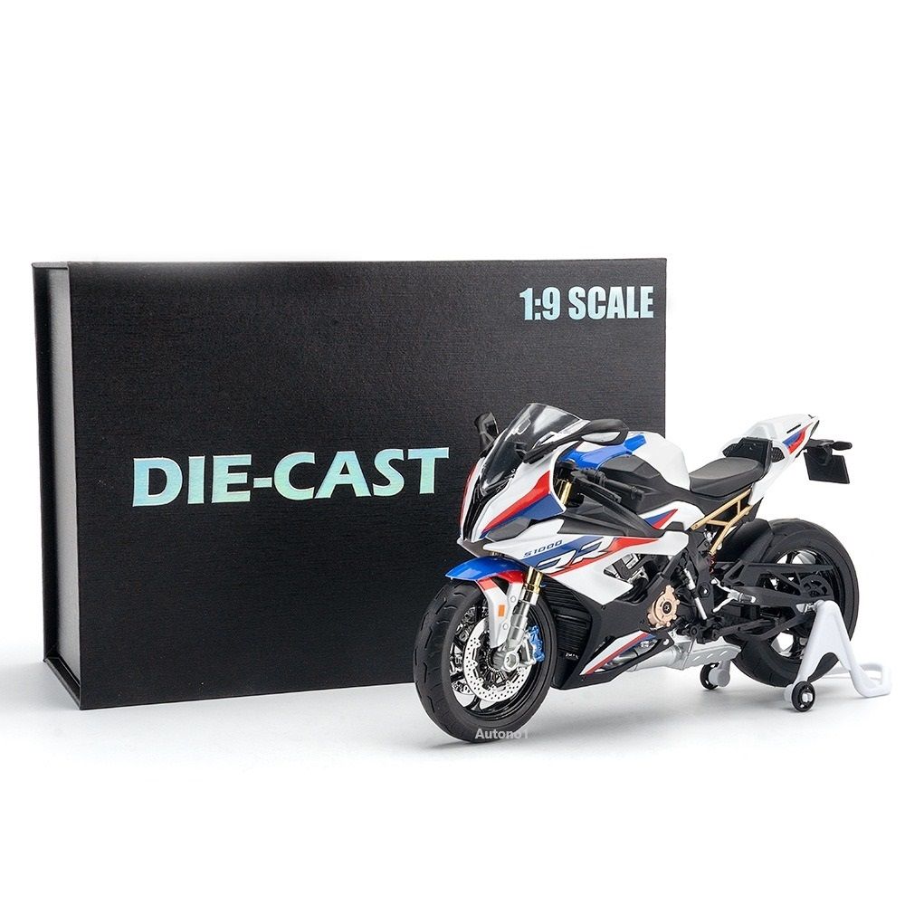  Mô hình xe BMW S1000RR hộp quà tặng có nam châm tỉ lệ 1:9 Huayi Alloy MT061 