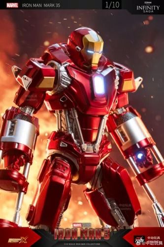 Mô hình nhân vật Marvel Iron man người sắt Mark 35 MK35 SHF Iron man 3 tỉ lệ 1:10 23CM ZD Toys FG262