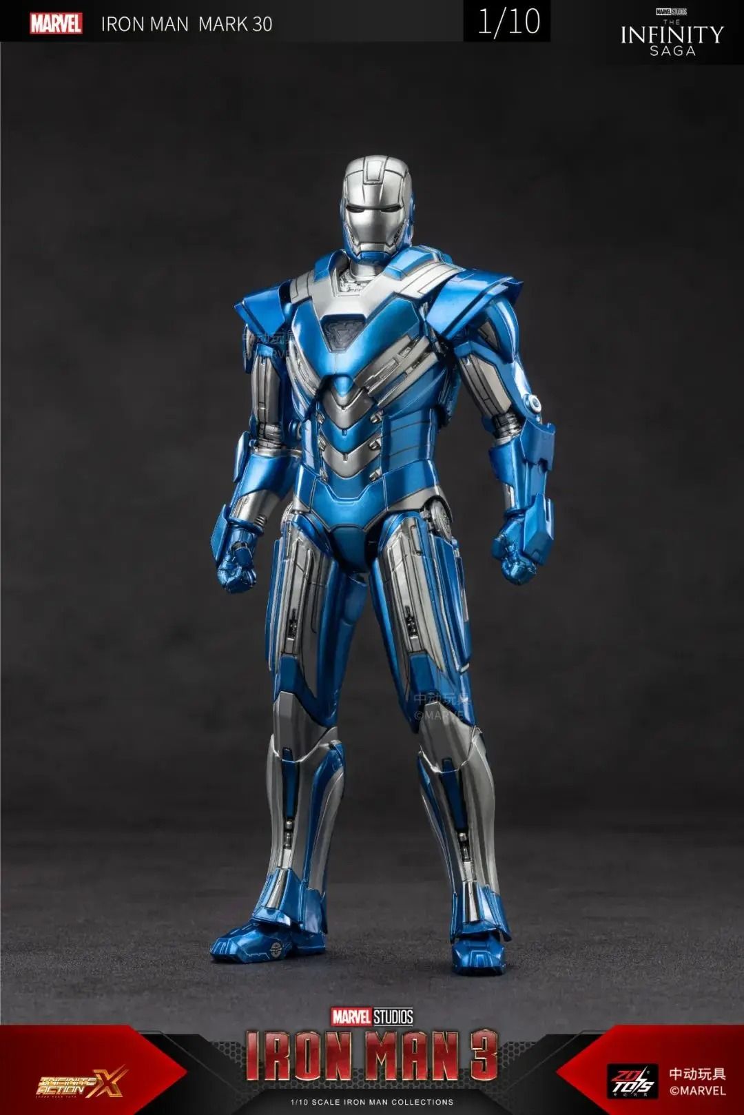 Mô hình nhân vật Marvel Iron man người sắt Mark 30 MK30 SHF Iron man 3 tỉ lệ 1:10 18CM ZD Toys FG262