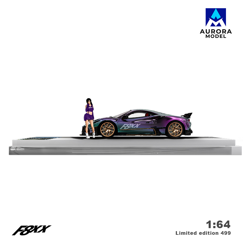 Mô hình xe Ferrari F8 Tributo Mansory F8XX Chameleon tỉ lệ 1:64 Aurora Model AM646510