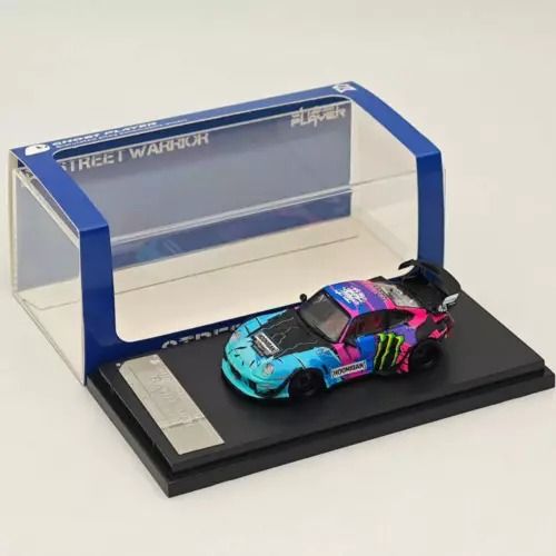 Mô hình xe Porsche 993 RWB Monster Energy Pink black tỉ lệ 1:64 Street weapon OT64079