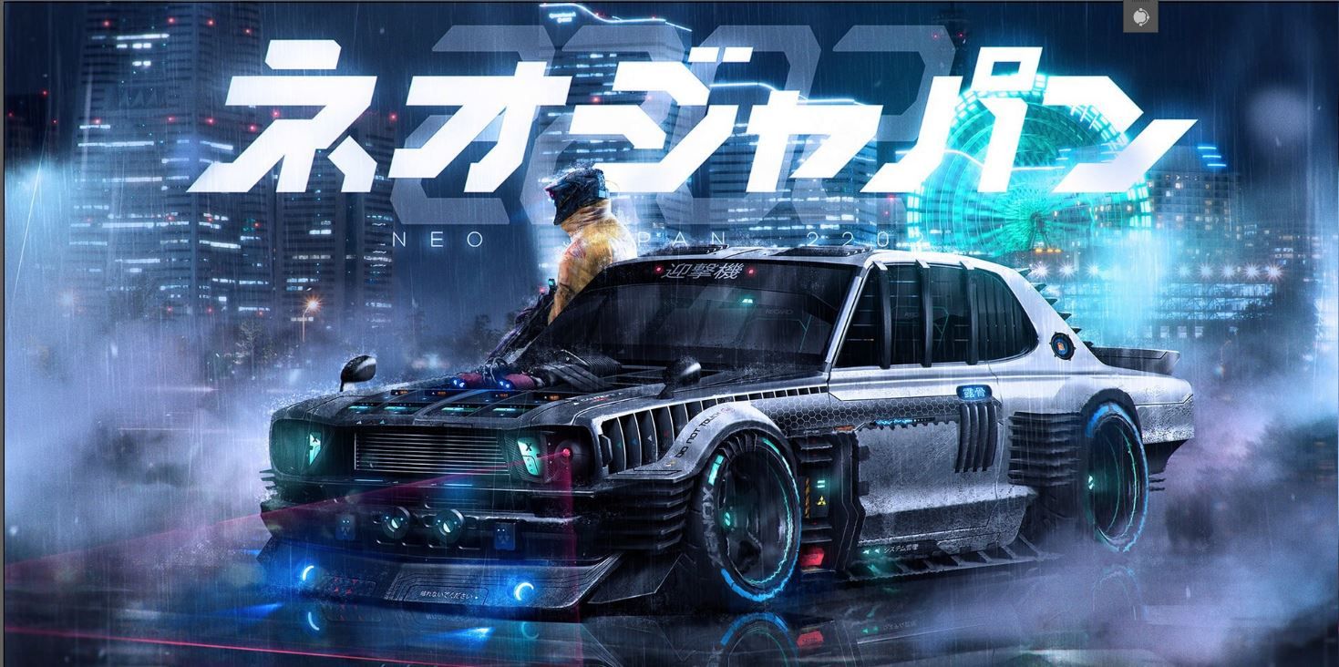 Wallpaper Background Drift Japan Cyperpunk in PP cán mờ chống nước bụi bẩn khổ dài 30x60cm DR038