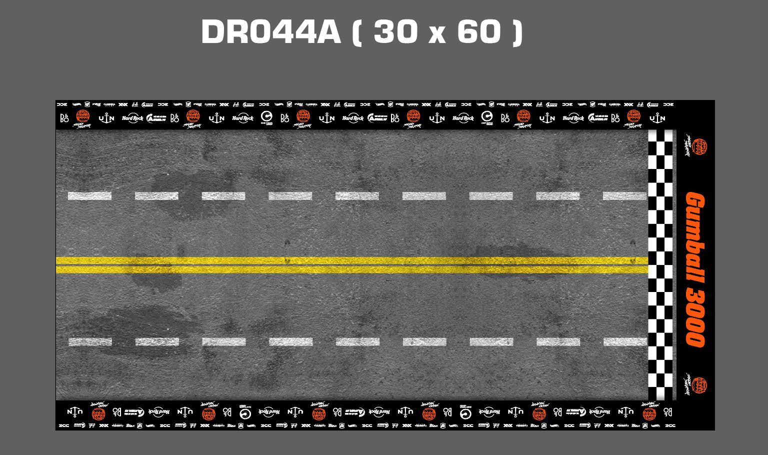 Diorama mặt đường/ bãi đỗ xe parking in PP Gumball3000 cán mờ chống nước bụi bẩn khổ dài 60 - 120cm cho xe mô hình 1:24 DR044