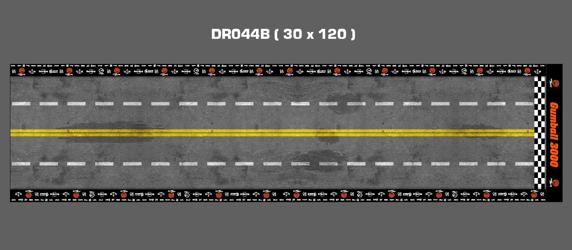 Diorama mặt đường/ bãi đỗ xe parking in PP Gumball3000 cán mờ chống nước bụi bẩn khổ dài 60 - 120cm cho xe mô hình 1:24 DR044